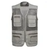 Men's Vests Summer Multi Pocket Quick Drying Vest For Middle-aged And Elderly V-neck Pography Outdoor Leisure