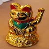 Maneki Neko Lucky Cat Çin Feng Shui Sallanma Servet Fortune Kedi El Sallama Kedi Altın263n