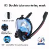 Full Face Snorkel Mask Waterproof Anti-fog Anti-leak Hd Lens Silicone Snorkeling Mask With Storage Bag Underwater Breathing