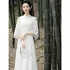 Abbigliamento etnico 2024 Tradizionale Vietnam Chiffon Ao Dai Cinese Set Qipao Per Le Donne Fariry Cheongsam Stile del Vestito Costume Aodai