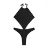 Women's Swimwear Women Low Waisted Triangle Bikini Set Summer Halter Biquinis Padded Two Pieces Swimsuit Sexy Bathing Suit Korea Style