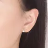 Boucles d'oreilles à clous en argent Sterling 925, perles rondes, étoile pour femmes et filles, bijoux simples et mignons, cadeau, petit