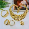 Pendanthalsband Emma Luxury Halsbandsmycken Set för kvinnor Dubai Gold Color African Arabic Wedding Bridal Collection Set L240311