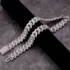 Anpassad 14k Real Gold Plated 925 Silver White Gold Baguette Miami Cuban Link Chain