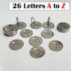 Articoli di novità 26 pezzi Lettere in acciaio inossidabile Piatti Etichette rotonde Contrassegni di classificazione Tag di classificazione Alfabeto in metallo Indicatore di articoli A-Z Sign242C