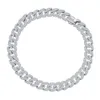 Bracelet en chaîne cubaine Moissanite, prix d'usine, vente en gros personnalisé, testeur de diamant, argent 925, collier à maillons cubains