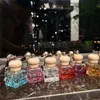 10ml Vierkante Auto Parfum Diffuser Lege Glazen Fles Essentiële Olie Opknoping Auto Geur Fles Container Met Houten Deksel