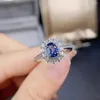 Cluster Rings KJJEAXCMY Fine Jewelry 925 Sterling Silver Inlaid Natural Sapphire Women Elegant Exquisite Adjustable Gem Ring Support