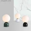 Lamps Shades Nordic Creative Personality Marble Living Room Desk Lamp Modern Simple Bedroom Bedside Lamp Study Milk White Glass Lamp L240311