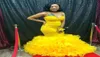 2020 Bright Yellow African Black Girls Mermaid Prom Dresses With Organza Ruffle kjol Sweetheart Dubai Arabic Plus Size Evening Go8028605