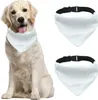 Partihandel hundkläder sublimering tom hund halsduk krage vit triangel husdjur bandana med justerbart spänne för hundar och katter hundhalor lt824