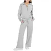 Kvinnors tvåbitar byxor Kvinnor Tvåbitar byxor Outfits Sweatsuit Set Quarter Zip Sweatshirt Wide Leg Sweatpant Women Petite Drop Deli Dhfzm