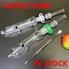 Mini Nector Collector Kit 10mm 14mm Piccoli narghilè con punte al quarzo per chiodi in titanio Dab Dabber Piatto Tubo di vetro Bong Keck in plastica