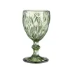 240 ml vinglasögon färgad glasbägare med stam vintage mönster präglade romantiska drycker för festbröllop