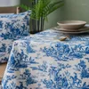 Retro Blue Decorative Table Cloth Rectangular TrableDs Matbord Cover Kitchen OBRUS MANTEL MESA HOME DECED CUDION COVER12390