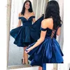 Homecoming Dresses Navy Blue Shoder Tiers Real Pos Short Lady Party Dress Custom Sweet 16 졸업 LAC2210 DROP DEL DHQHF