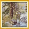 Stag winter snow home decor painting Handmade Cross Stitch Craft Tools Embroidery Needlework sets counted print on canvas DMC 14C299u