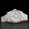 Markowe mrożone w moissanite zegarek Hip Hop Iced Out Watch for Unisex Diamond Starels Steel Rapper Watch
