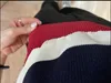 Дизайнерская стильная модная полосатая вязаная футболка Топы Женские свитера Футболки 2024 Лето с коротким рукавом с круглым вырезом Женский трикотаж с цветными блоками