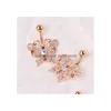 Nombril Bell Bouton Anneaux Top Qualité Dangle Nombril Anneau Rose Or Bar Bijoux De Corps Papillon Nombril Piercing Pour Y Femmes De Luxe Dhune