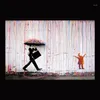 Farbe Regen Banksy Wand Dekor Kunst Leinwand Malerei Kalligraphie Poster Drucken Bild Dekorative Wohnzimmer Home Decor1234J