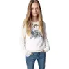 Femmes Zadig Voltaire Sweats À Capuche Printemps Eté Mode Minimaliste ZV Hot Diamond Guitar Wings Imprimé Velours Mince Pur Coton Manches Longues Rondes