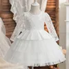 Baby Christmas Dress for Girls Toddler Kids spets födelsedagskläder Little Girl Princess Wedding Party Gown för 0-2 år Vestidos 240226