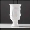 セラミックフェイスモデル花瓶クリエイティブノルディックアートクラフトホームデスクデコレーションモダンフラワーズSH1909253057
