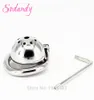 Sodandy 2018 Super Small Devices Stainless Steel Mens Cock Cage Metal Penis Locking Cock Ring Bondage Cbt Sex ToysT1908163272179