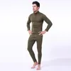 Winter Men Thermal Underwear Outdoor Square Shake Fleece Shirt Pants Suit Sports Cycling Tactical Combat Training Keep Warm Sets 240304