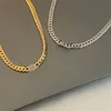 Collier pendentif mode femme nouveau titane acier diamant Double face lettre collier