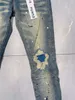 Jeans de marca roxa American High Street Made Mud Yellow Wash Jeans