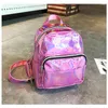 Borse da scuola Mini zaino in pelle PU Donna Moda Trasparente Borsa da libro per adolescenti Laser Jelly Trasparente da viaggio