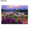 Drawjoy imagem de paisagem emoldurada diy pintura a óleo por números pinturacaligrafia decoração de casa arte de parede gx21019 40x50cm300s