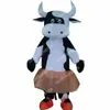 Vente chaude vache fille Mascot Costume Halloween Christmas Fancy Party Robe Cartoonfancy Robe Carnival Unisexe Adults Tenue