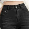 Women's Jeans Luxury Rhinestones Flare For Women 2024 Black Skinny Vintage Tassel Patchwork Boot-Cut Denim Trousers Mujer Fashion Pants