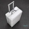 Koffer, 100 % Aluminiumlegierung, Zugstangenkoffer, 20/24/28 Zoll, Metallgepäck, modische Art von Box