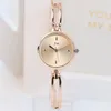Wristwatches Fashion 25mm Silver Bracelet Watch For Women Luxury Alloy Strap Quartz Ladies Clock Gift Girls Rose Gold Drop