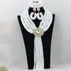 Halskette Ohrringe Set Königsblau Nigerian Hochzeit Schmuck Afrikanische Frauen Kristall Schmuck Perlen Stränge Tropfen ABL852