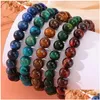 Beaded 8Mm Natural Stone Handmade Strands Charm Bracelets 5Pcs Set Party Club Yoga Sports Jewelry For Men Women Drop Delivery Dhwl6