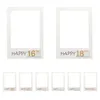 フレームハッピー1/16/18/30/35/40/50/60th POブースフレームバースデーPOBOOTH PROPS BABY 1st Party Decoration