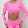 Camicie attive VEQKING Camicia da yoga scavata da donna Manica lunga Canottiera sportiva Sexy Asciugatura rapida Corsa Palestra fitness senza schienale