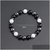 Perlé à la main 8mm brins de pierre en acier inoxydable bracelets de charme pour femmes hommes fête club mode bijoux élastiques livraison directe Dhhjk