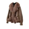 Haining 2023 Fox New Fur Integrated Cappotto corto autunno e inverno Moka da donna 7170