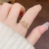 Dongmen Sweet and Versatile Diamond Inlaid Butterfly Ring for Womens Light Luxury and Popular Design Sense Ring Super Immortal Hand Jewelry Ring