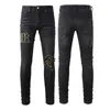 Designer masculino jeans roxo jeans masculino feminino estrela bordado calças elásticas slim fit