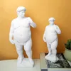 Criativo gordo davi retrato escultura resina artesanato decoração estátua do corpo humano casa ornamentos de mesa jardim arte 220117238n