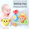 Children Bath Toys Wall Sunction Cup Track Water Games Children Bathroom Monkey Caterpilla Bathe Play Water Game Toy for Gifts 240228