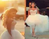 Corset Top robes de mariée 2019 perles perlées haut bas Tulle été plage pays robes de mariée saoudien arabe luxe modeste6328875