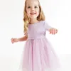 90140cm meisje zomer prinses jurk schattig ademend paars meisjes kinderkleding 240228